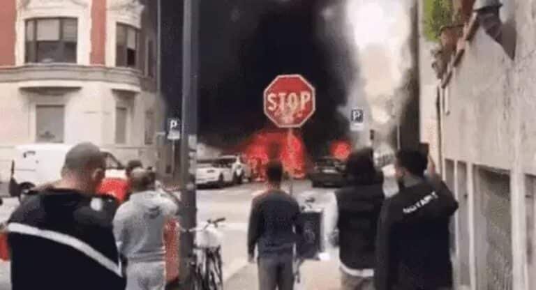 इटली के मिलान में भीषण धमाका, कई गाड़ियों में लगी आग