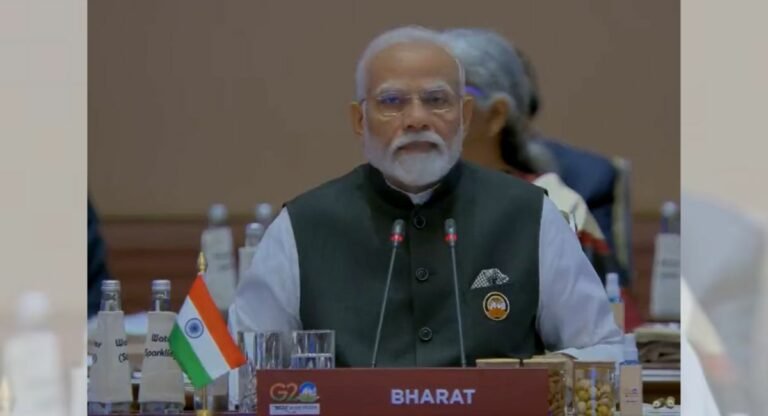 G-20 Summit: G-20 में पीएम मोदी का संबोधन, प्रधानमंत्री के सामने देश की नेमप्लेट पर लिखा ‘भारत’
