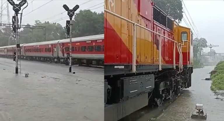 Uttar Pradesh: बाराबंकी में मूसलाधार बारिश, रेलवे ट्रैक पानी में डूबा; कई ट्रेनें खड़ी