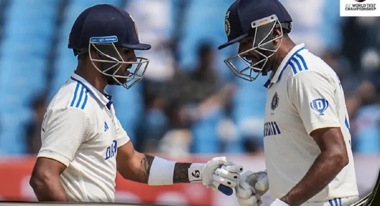 Rajkot Test: भारत ने 445 रन पर की पहली पारी घोषित, रोहित-जडेजा ने जड़े शतक
